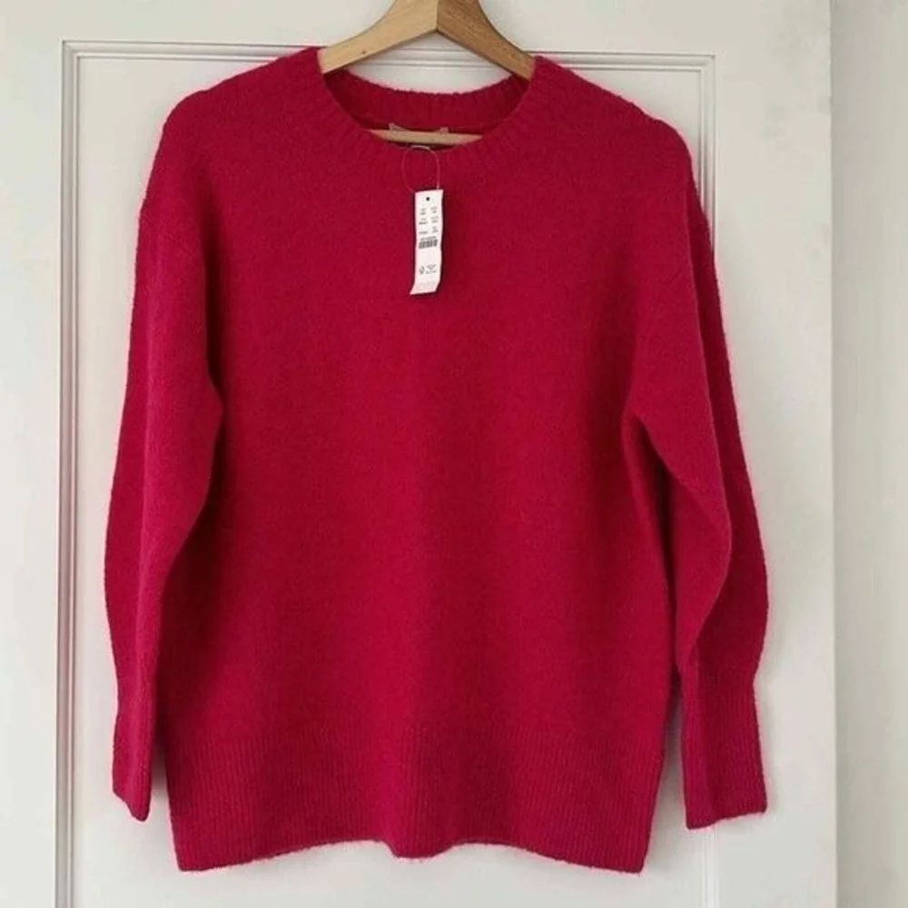 J.Crew crewneck sweater pink Merino Wool Blend Alpaca‎ BM202 Pullover Knit